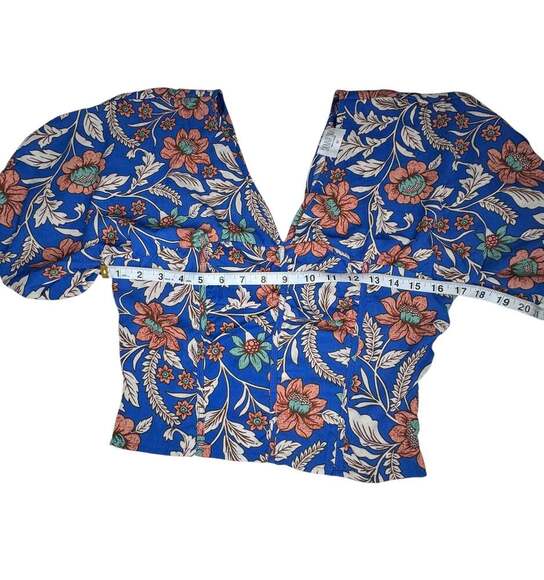 Sienna Sky Floral Puff Sleeve Smocked Ruffle Top WT8 - Picture 4 of 5